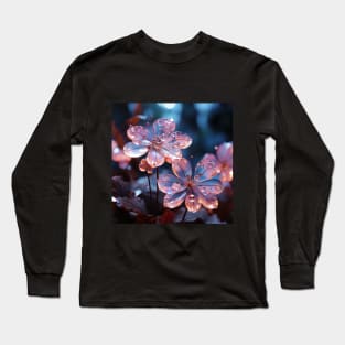 flowers with raindrops on them Long Sleeve T-Shirt